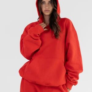 Comfrt Women's Red Hoodie Sweater